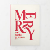 赤伝統的ヴィンテージのクリスマス数々の写真 三つ折りクリスマスカード (カバー)