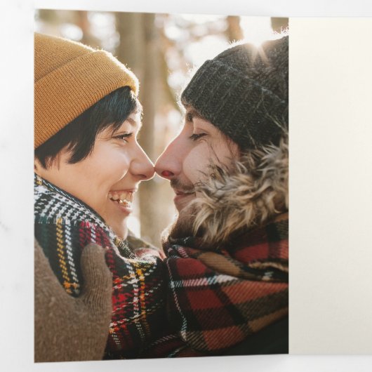 赤伝統的ヴィンテージのクリスマス数々の写真 三つ折りクリスマスカード (内部最初)