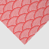 赤伝統的日本の波波パターン 薄葉紙 (詳細)