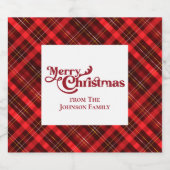 赤伝統的格子戸カスタムパーティー スパークリングワインラベル (シングルラベル)