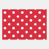 赤伝統的白と緑のクリスマス ラッピングペーパーシート (正面3)