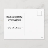 赤伝統的白の水の色クリスマスツリー シーズンポストカード (裏面)