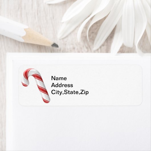 赤伝統的白キャンディーケーン住所 シール (インサイチュ)