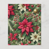 赤伝統的素朴ポインセチアのスクラップ紙 (正面)