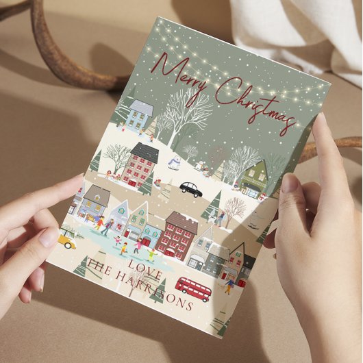 赤伝統的素朴1枚の写真メリークリスマス シーズンカード