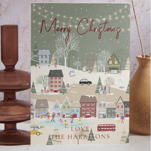 赤伝統的素朴1枚の写真メリークリスマス シーズンカード