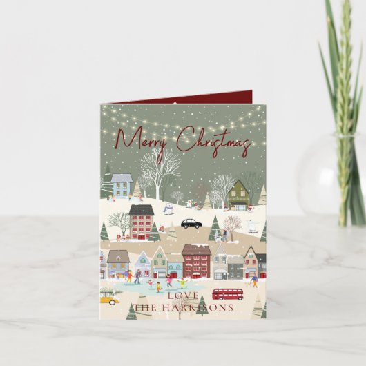 赤伝統的素朴1枚の写真メリークリスマス シーズンカード (正面)