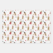 赤伝統的緑クリスマスジンジャーブレッドサンタ ラッピングペーパーシート (正面2)