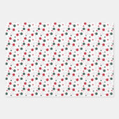 赤伝統的緑クリスマスジンジャーブレッドサンタ ラッピングペーパーシート (正面)