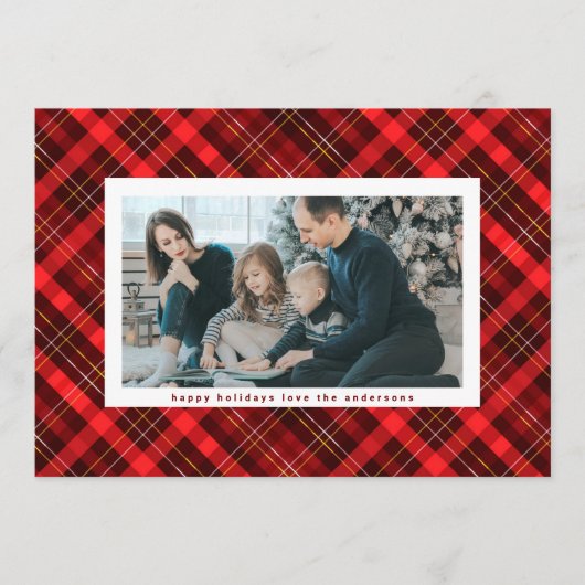 赤伝統的黒クリスマスプレド数々の写真 シーズンカード (正面)