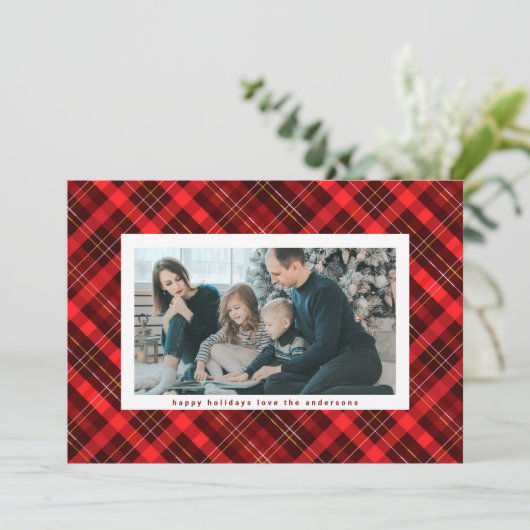 赤伝統的黒クリスマスプレド数々の写真 シーズンカード (スタンド正面)