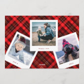 赤伝統的黒クリスマスプレド数々の写真 シーズンカード (裏面)