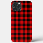 赤伝統的黒バッファローチェック格子模様 Case-Mate iPhoneケース (裏面)