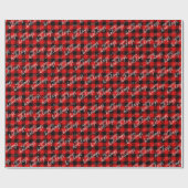 赤伝統的黒バッファローランバージャックチェック ラッピングペーパー (フラット)