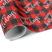 赤伝統的黒バッファローランバージャックチェック ラッピングペーパー (ロールコーナー)