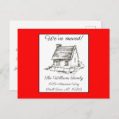 赤住所スケッチ変更はがき ポストカード (正面/裏面)