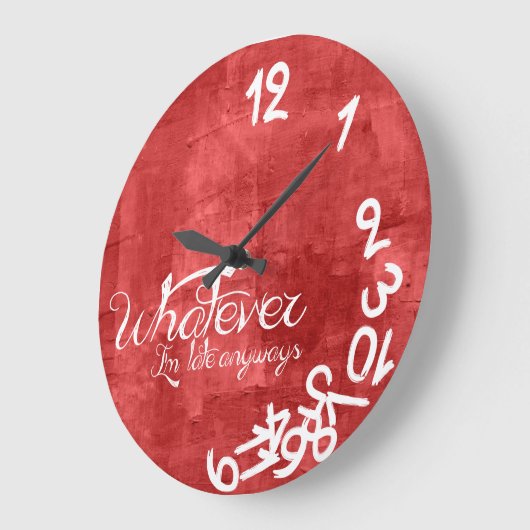 赤何素朴でも遅れたら壁時計 ラージ壁時計 (傾斜)