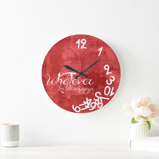 赤何素朴でも遅れたら壁時計 ラージ壁時計 (ホーム)