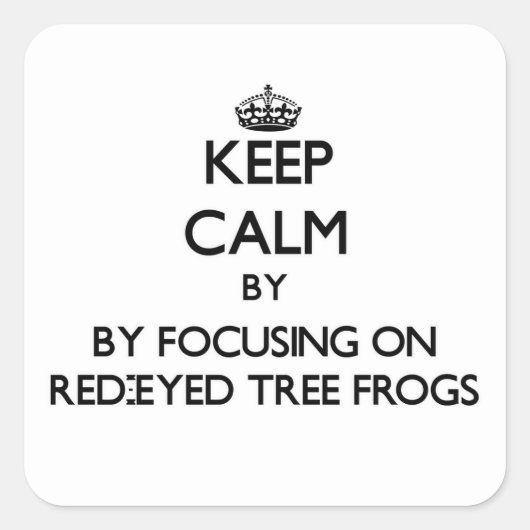 赤保目の木のカエルに焦点を当てて落ち着く スクエアシール (正面)