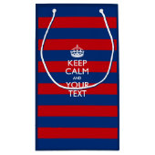 赤保色の文字を落ち着かせストライプる スモールペーパーバッグ (裏面)