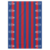 赤保色の文字を落ち着かせストライプる テーブルクロス (正面)