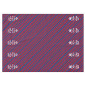 赤保色の文字を落ち着かせストライプる テーブルクロス (正面(横))