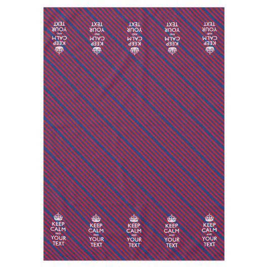 赤保色の文字を落ち着かせストライプる テーブルクロス (正面)