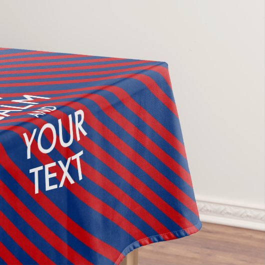 赤保色の文字を落ち着かせストライプる テーブルクロス (インサイチュ)