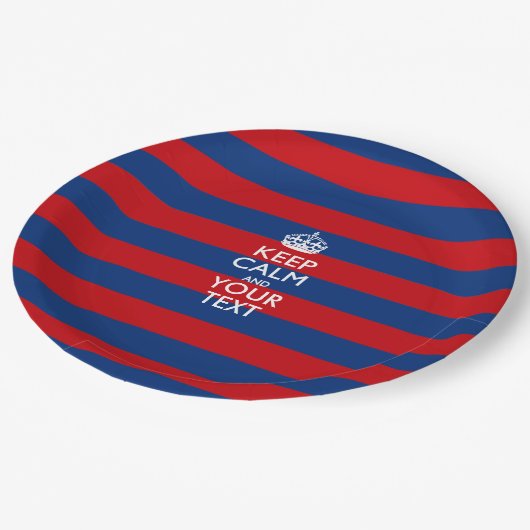 赤保色の文字を落ち着かせストライプる ペーパープレート (アングル)