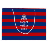 赤保色の文字を落ち着かせストライプる ラージペーパーバッグ (裏面)