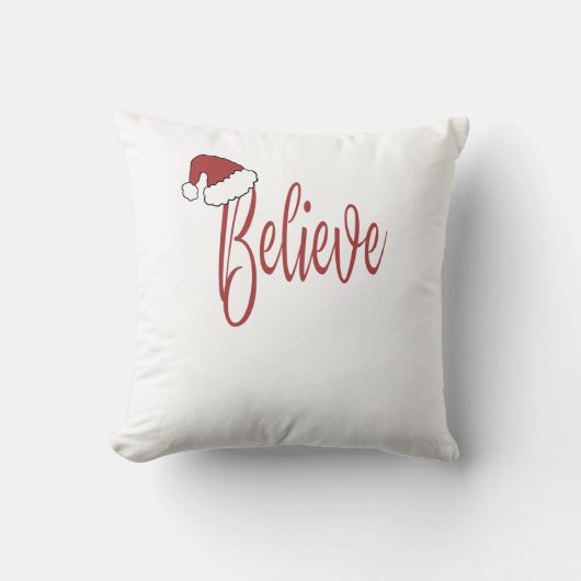 赤信じサンタハットとクリスマスに クッション (正面)