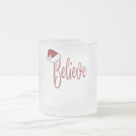 赤信じサンタハットとクリスマスに フロストグラスマグカップ