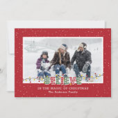 赤信じ緑雪フォトクリスマスカード シーズンカード (正面)