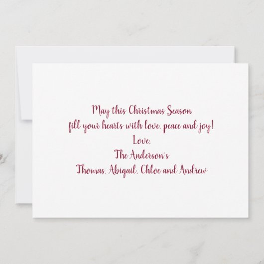 赤信じ雪片スタークリスマスカード (裏面)