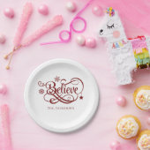 赤信じ雪片スターズクリスマスホリデー ペーパープレート (パーティー)