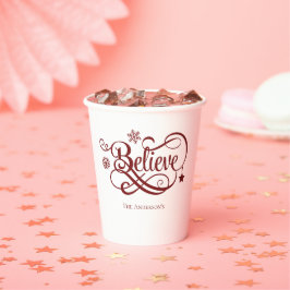 赤信じ雪片スターズクリスマスホリデー 紙コップ