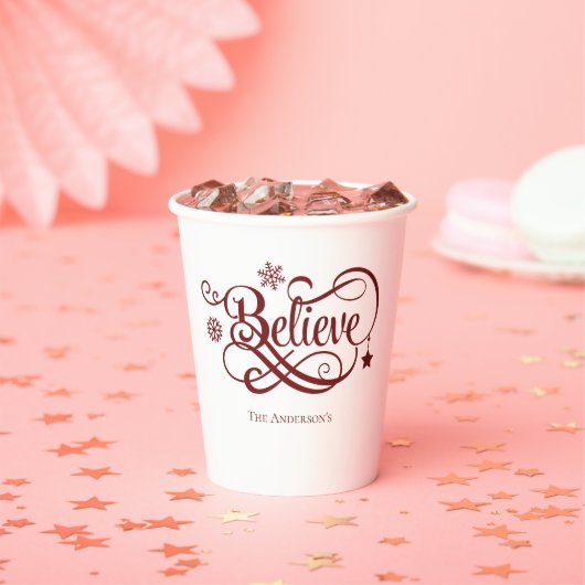 赤信じ雪片スターズクリスマスホリデー 紙コップ (インサイチュ)