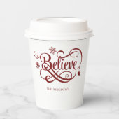 赤信じ雪片スターズクリスマスホリデー 紙コップ (正面)