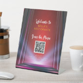 赤信号メニューレストランQRコードテーブル記号 台座サイン (インサイチュ)