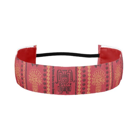 赤先住民パターン民族部族ボホ文化 アスレチックヘッドバンド (正面)