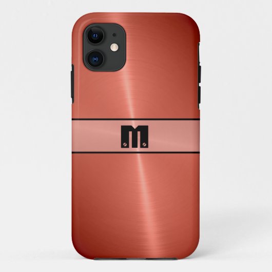 赤光沢ステンレス鋼メタル Case-Mate iPhoneケース (裏面)