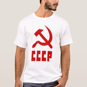 赤共産党CCCPハロシアのンマーと鎌 Tシャツ