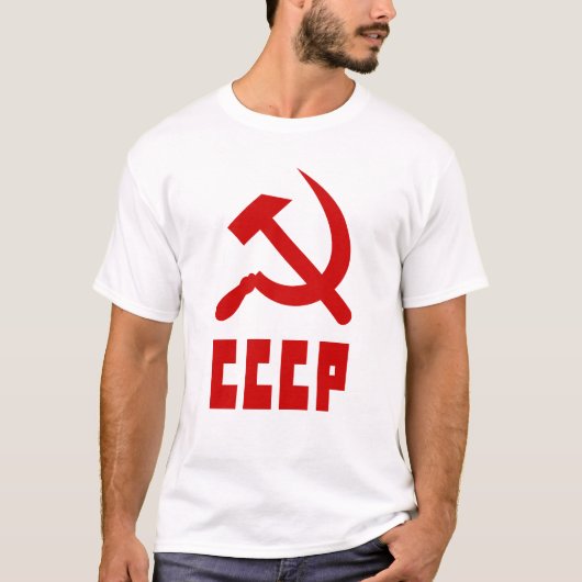 赤共産党CCCPハロシアのンマーと鎌 Tシャツ (正面)
