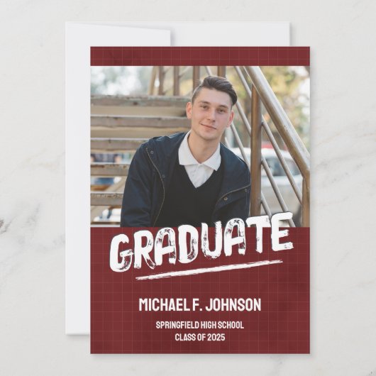 赤写グランジ真 招待状 (裏面)