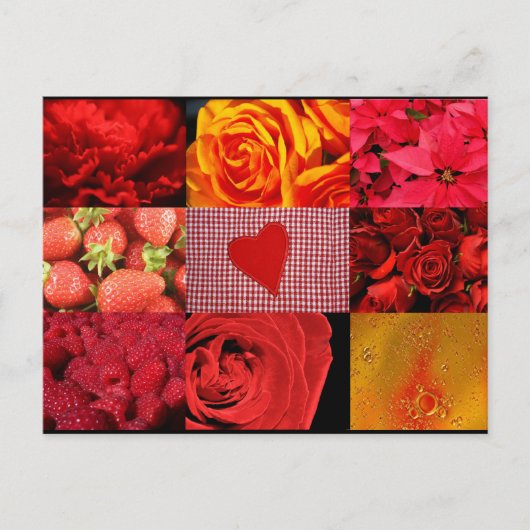 赤写真コラージュ ポストカード (正面)