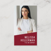 赤写真コンテンポラリーQRコードロゴ（縦） 名刺 (正面)