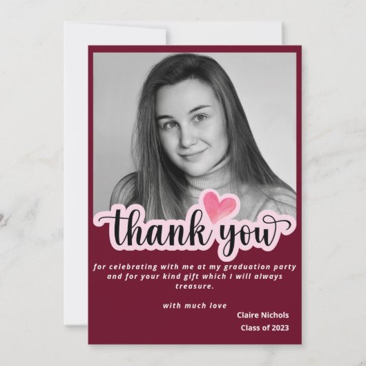 赤写真モダン卒業はっきりしたタイポグラフィ (正面)