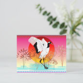 赤冠クレーンと沈み込みサンポストカード ポストカード (スタンド正面)