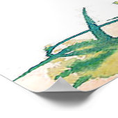 赤冠クレーン立ポスタースケッチ2 ポスター (角)