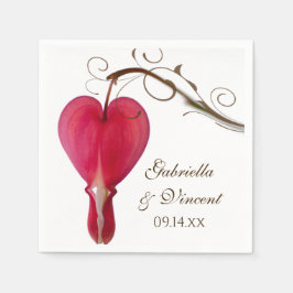 赤出血ハート結婚フローラ スタンダードカクテルナプキン